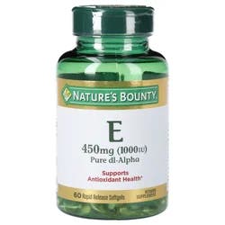 Nature's Bounty 100% Preservative Free E 1000IU Pure dl-Alpha Softgels