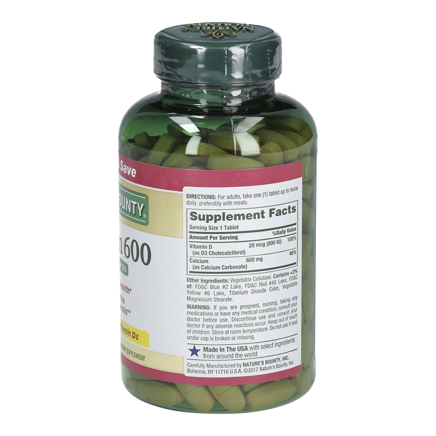 slide 2 of 3, Nature's Bounty Calcium 600 250 ea, 250 ct