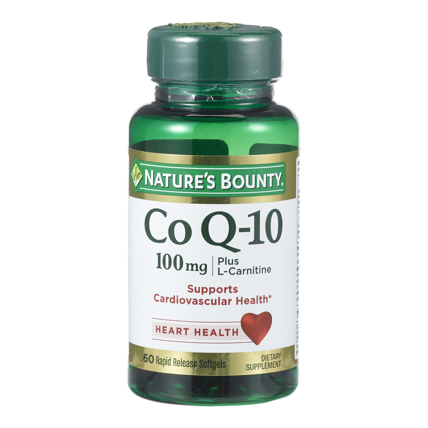 slide 1 of 2, NATURES BOUNTY Coq10 100Mg+ L-Carnitine Rapidrls Softgels, 100 mg