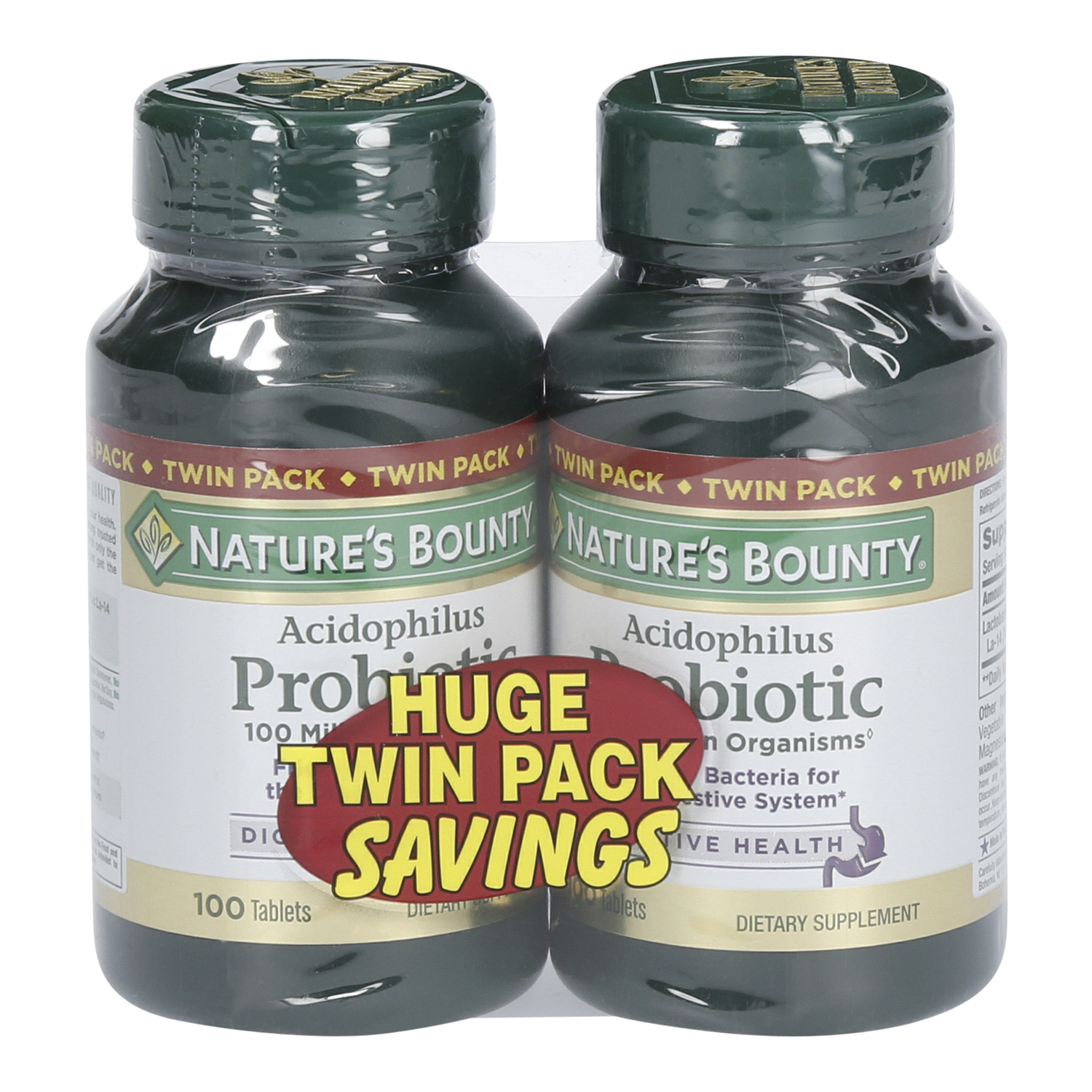 slide 1 of 3, Nature's Bounty Acidophilus Twin Pack, 200 ct