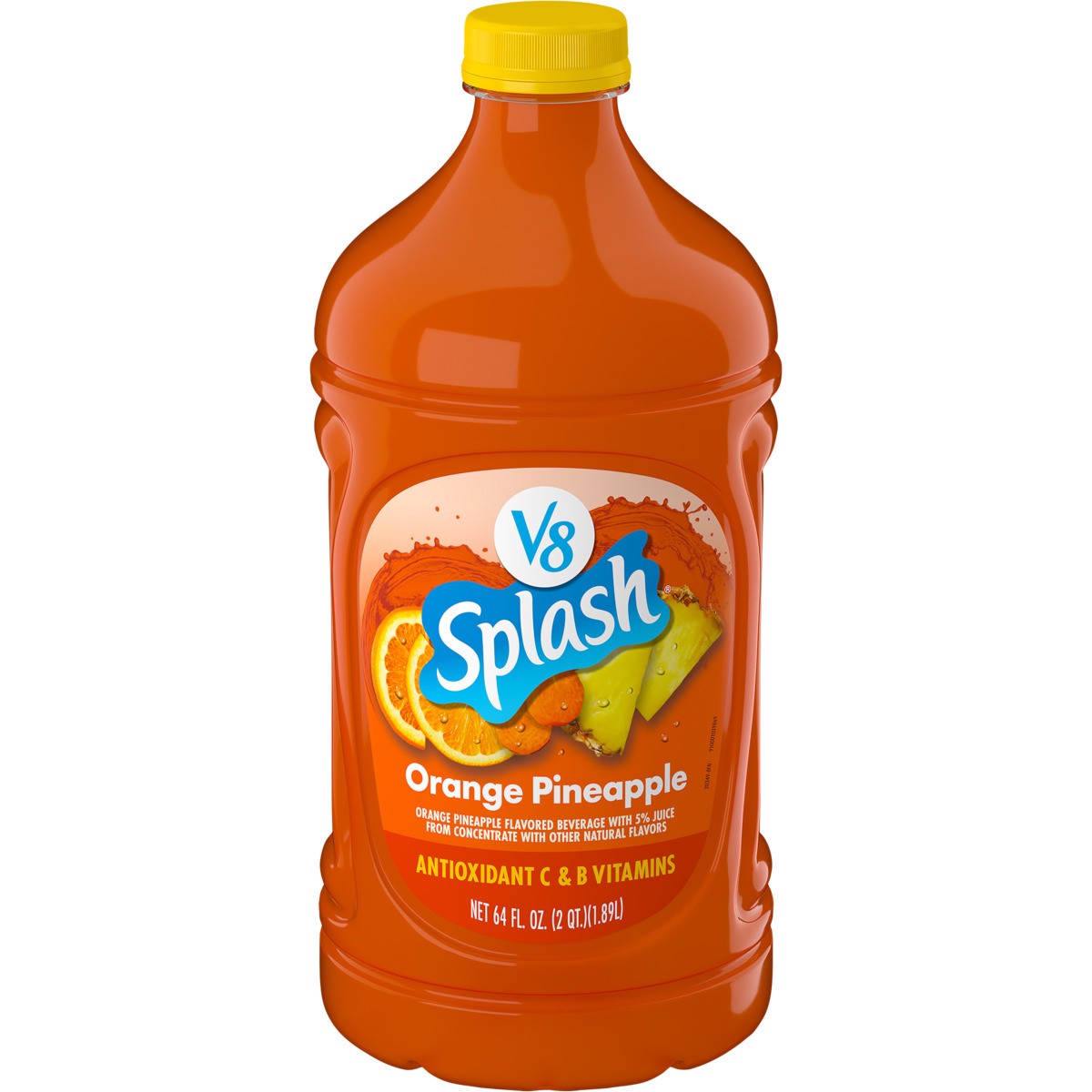 slide 1 of 5, V8 Splash Orange Pineapple Flavored Beverage, 64 fl oz Bottle, 64 oz