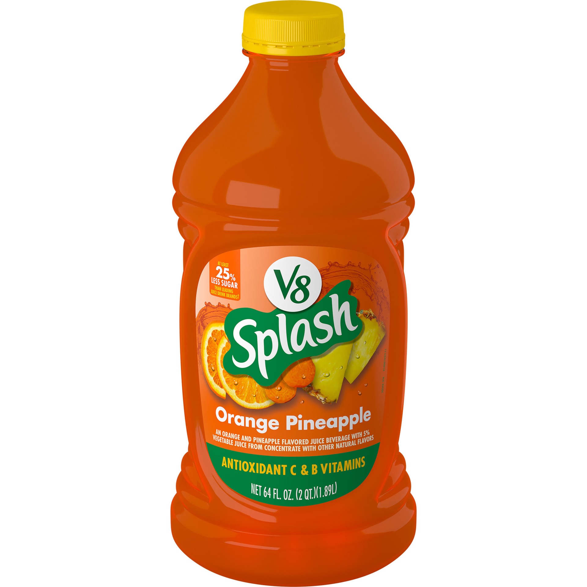 slide 1 of 5, V8 Splash Orange Pineapple Flavored Juice Beverage, 64 fl oz Bottle, 64 oz