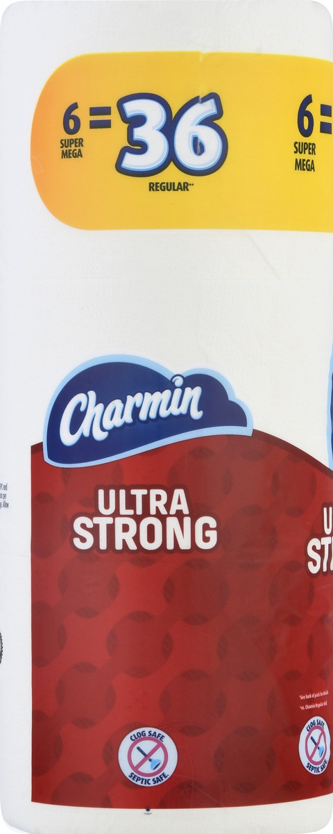 slide 6 of 8, Charmin Ultra Strong Bath Tissue Super Mega 6Ct, 6 ct