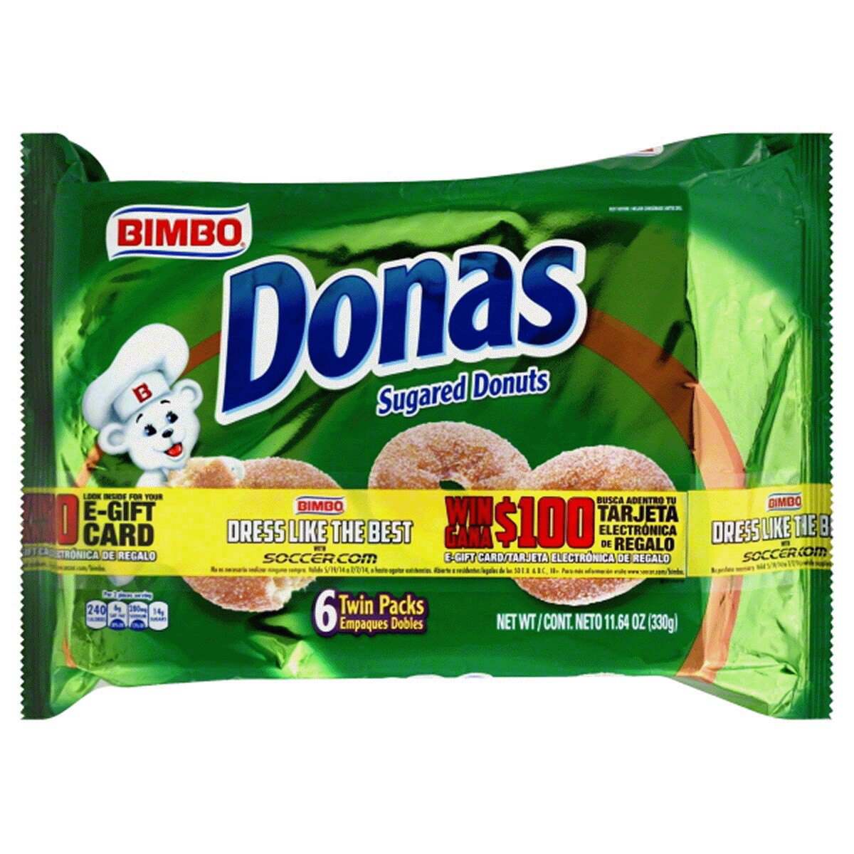 slide 1 of 1, Bimbo Donas Azucaradas MP 6 Pack 11.10 Oz, 6 ct