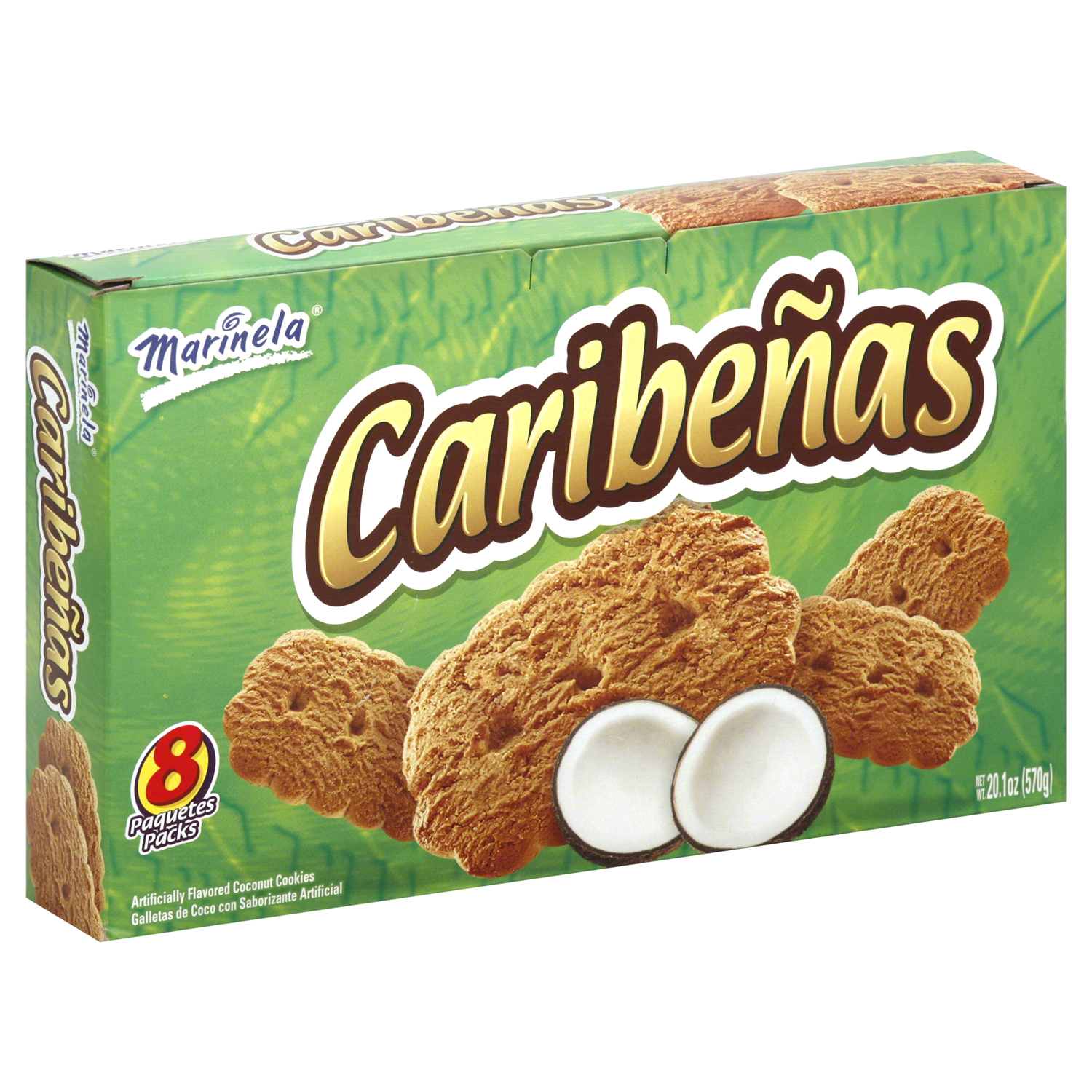 slide 1 of 1, Marinela Hawaiian Dreams Coconut Cookies, 8 packs, 20.32 oz, 8 ct