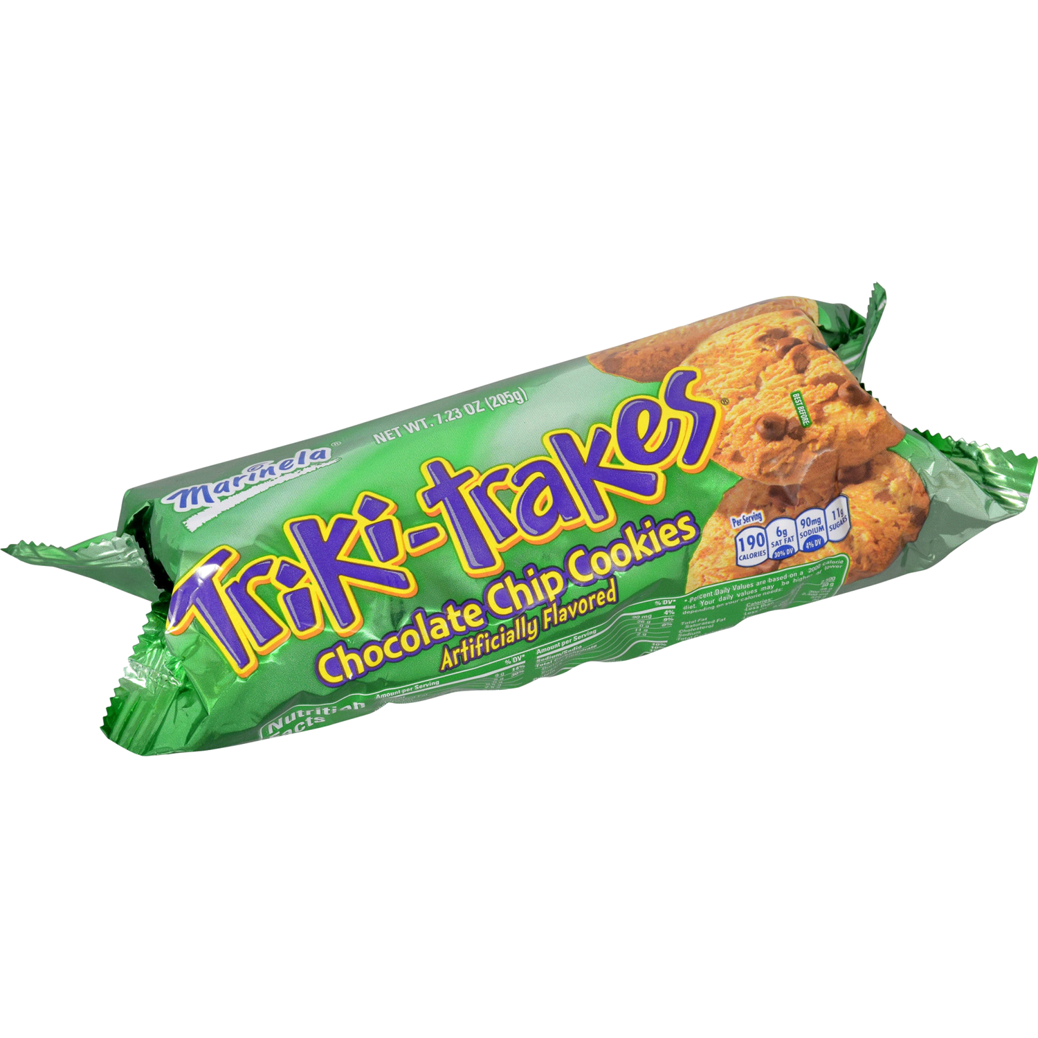 slide 2 of 2, Marinela Trikis Chocolate Chip Cookies, 7.23 oz, Cookies, Pouch, 7.23 oz