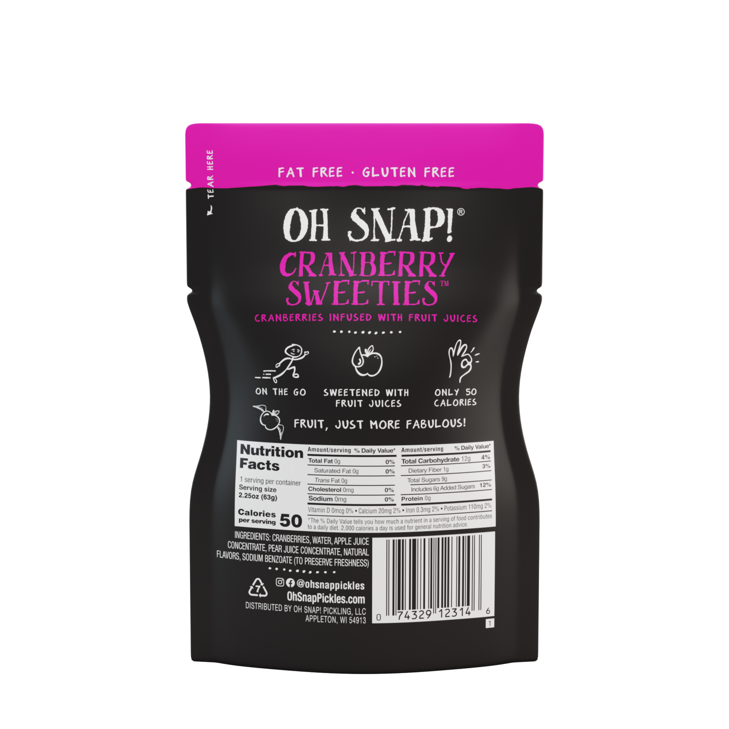 slide 2 of 2, Oh Snap! Pickling Co. Infused Cranberry Sweeties 2.25 oz, 2.25 oz