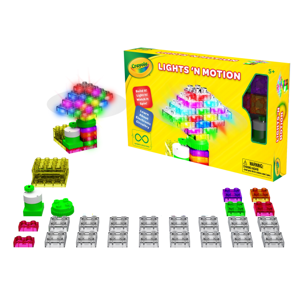 slide 3 of 3, E-Blox Crayola Lights 'N Motion Building Blocks, Assorted Colors, 1 ct