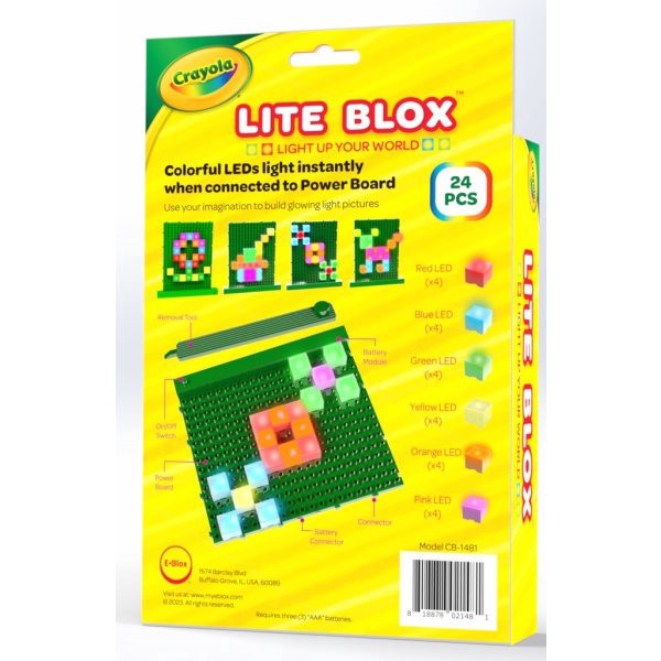 slide 4 of 5, E-Blox Crayola Lite Blox Building Blocks, Assorted Colors, 1 ct