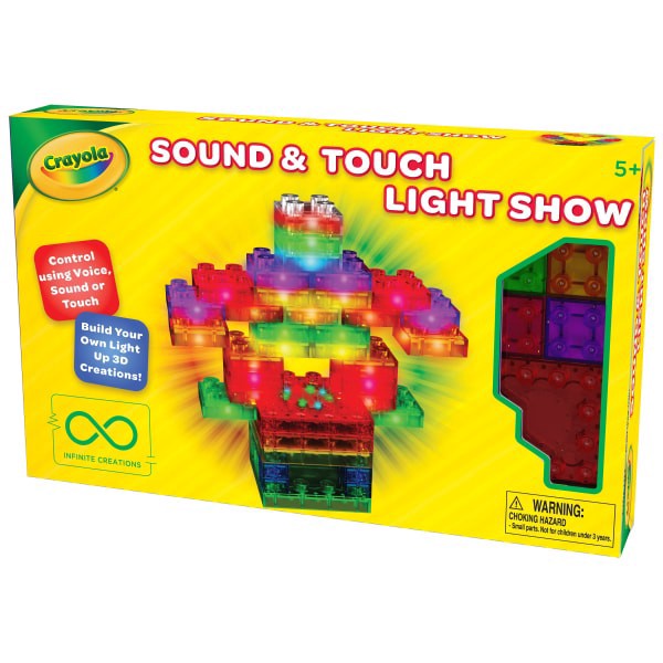 slide 1 of 6, E-Blox Crayola Sound And Touch Lights Building Blocks, Assorted Colors, 1 ct