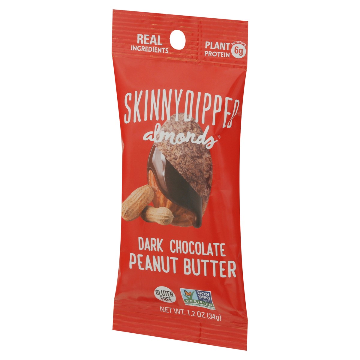 slide 7 of 9, SkinnyDipped Dark Chocolate Peanut Butter Almonds - 1.2oz, 1.2 oz