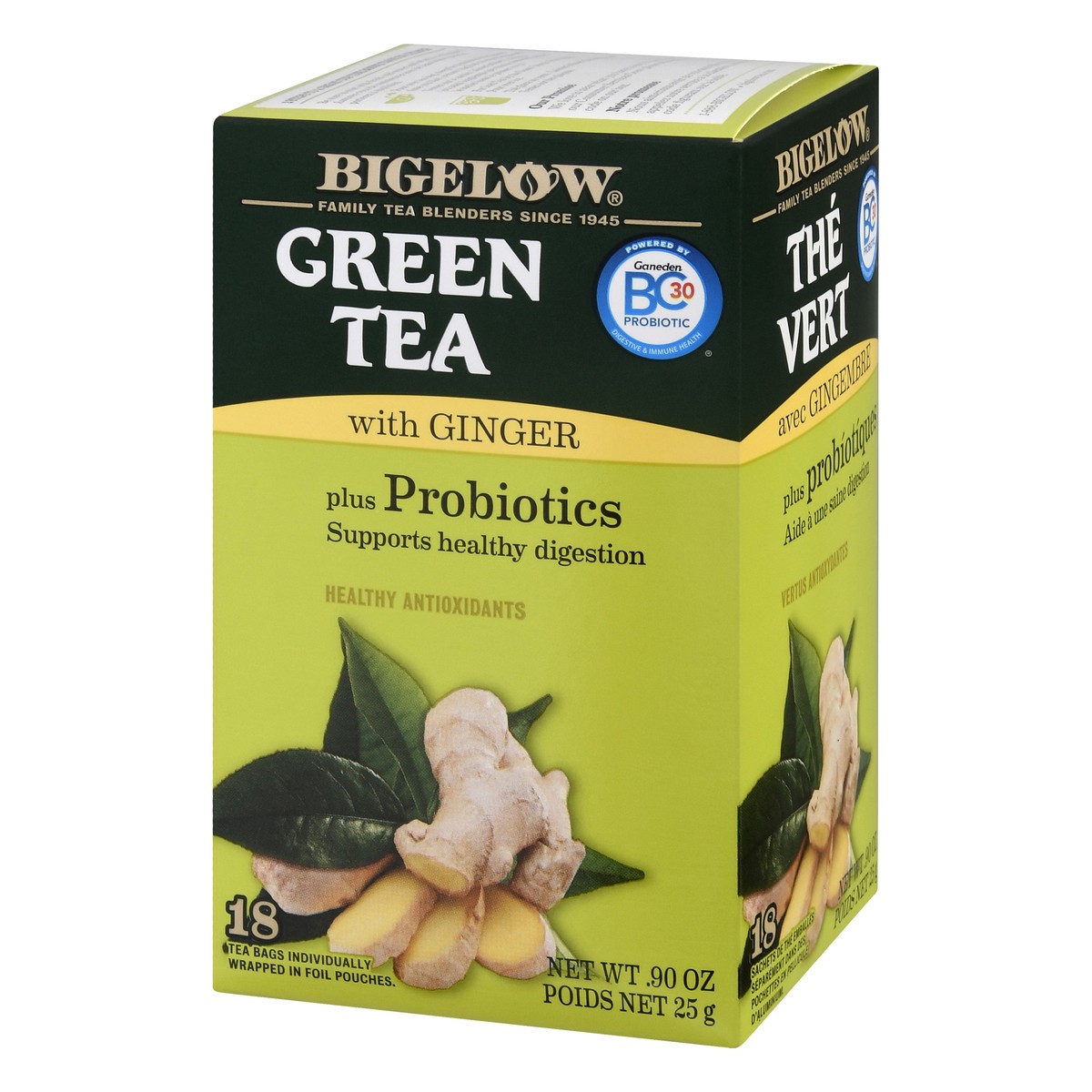 slide 3 of 10, Bigelow Green Tea, with Ginger, Tea Bags, 18 ct