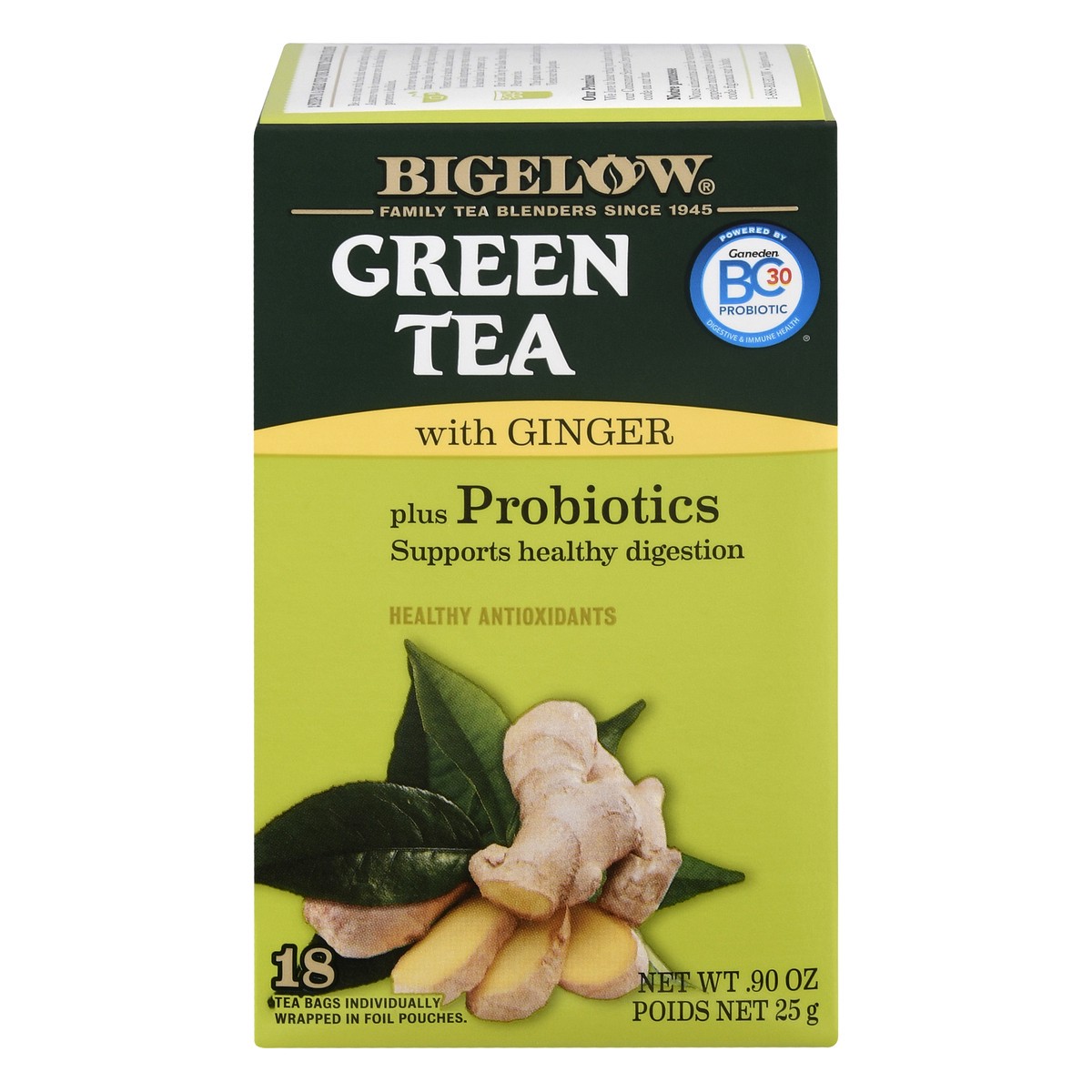 slide 1 of 10, Bigelow Green Tea, with Ginger, Tea Bags, 18 ct