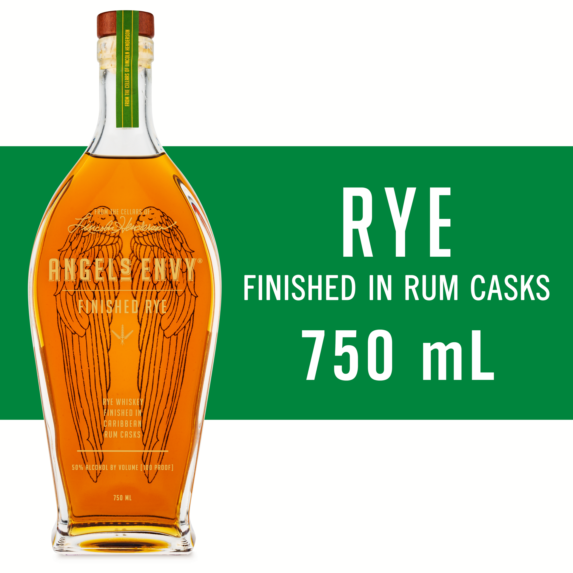 slide 1 of 6, Angel'S Envy Finished Rye Whiskey Finished In Caribbean Rum Casks 50% 75Cl/750Ml, 750 ml