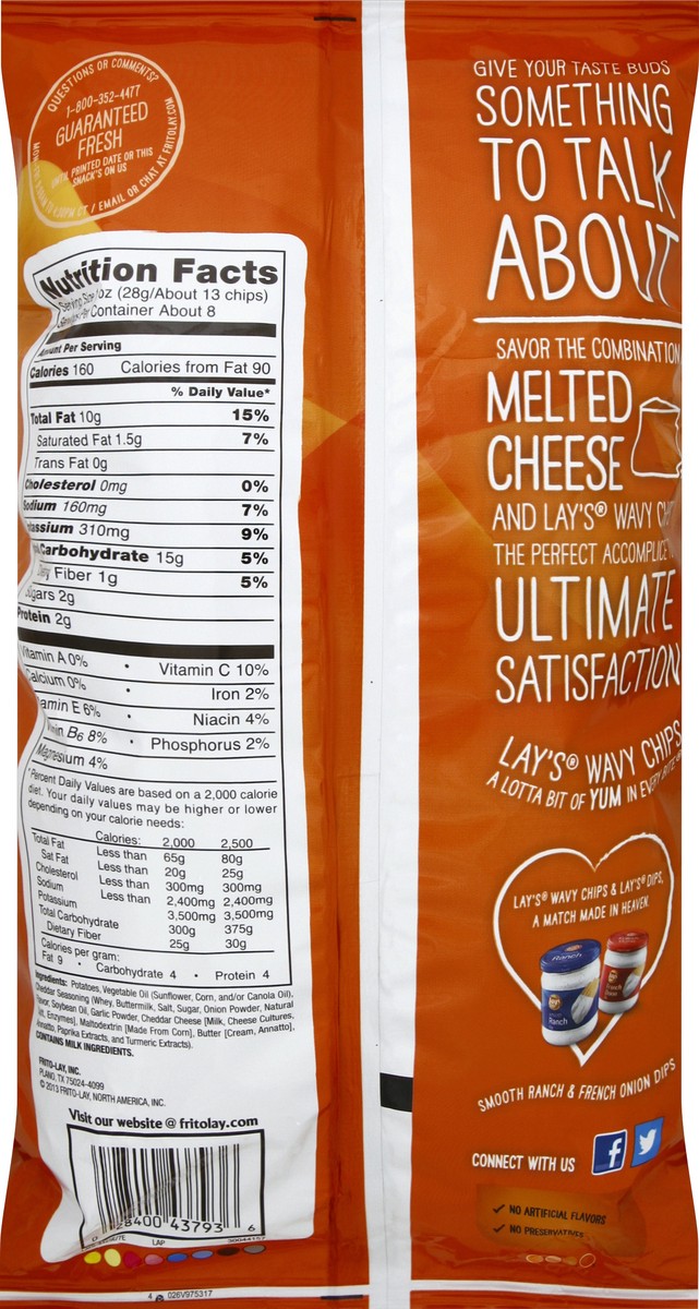 slide 3 of 6, Lay's Wavy Cheddar Potato Chips, 7.75 oz