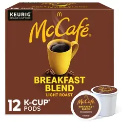 McCafé Breakfast Blend, Single Serve Coffee Keurig K-Cup Pods, Light Roast, 12 Count