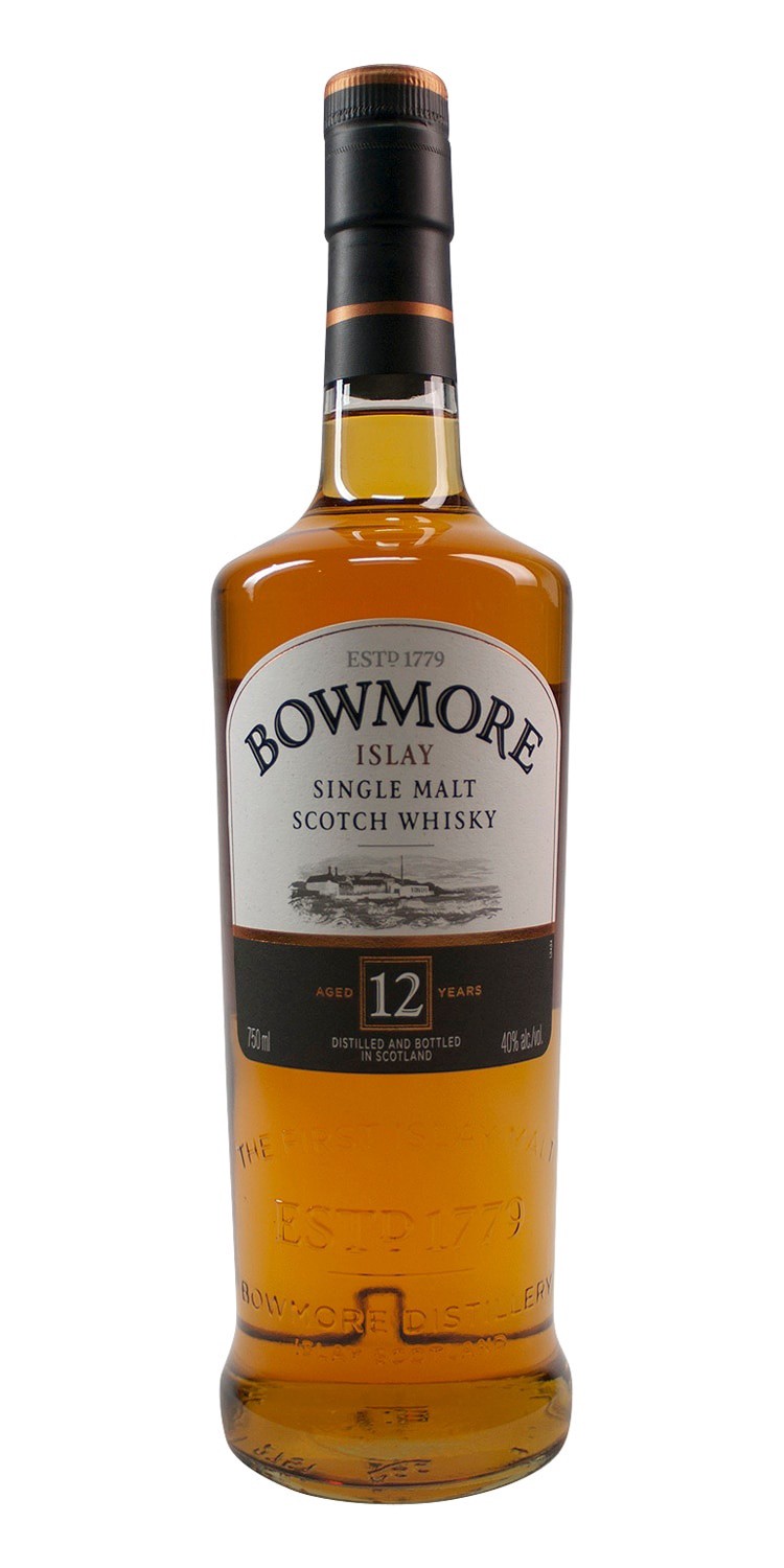 slide 1 of 1, Bowmore Scotch 12 Year, 750 ml