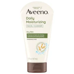 Aveeno Daily Moisturizing Face Cleanser with Soothing Oat, Easy-to-Rinse Cleanser Removes Dirt, Oil & Other Impurities & Leaves Skin Feeling Soft & Supple, Fragrance-Free, 5 fl. oz
