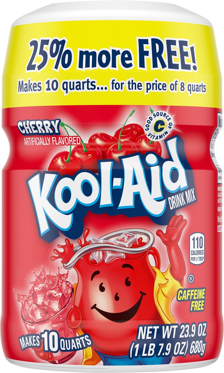 slide 9 of 9, Kool-Aid Sugar-Sweetened Cherry Artificially Flavored Powdered Soft Drink Mix- 23.9 oz, 23.9 oz