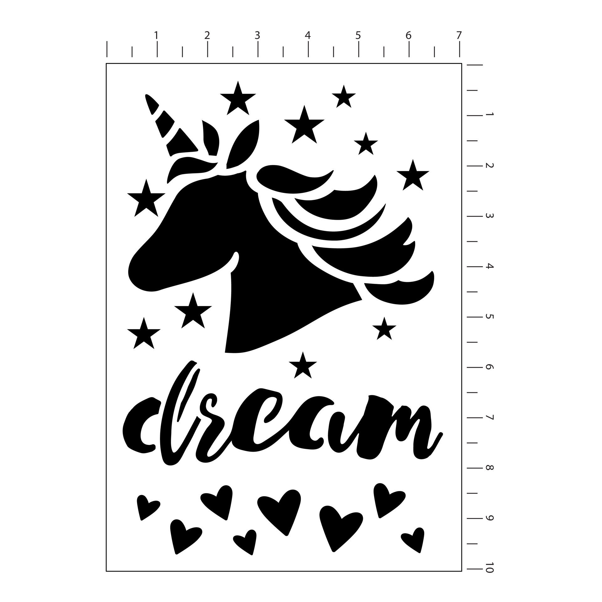 slide 3 of 3, Unicorn Stencils By Craft Smart, 7" X 10", 7 in x 10 in