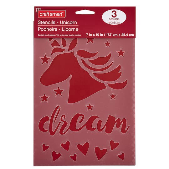slide 1 of 3, Unicorn Stencils By Craft Smart, 7" X 10", 7 in x 10 in