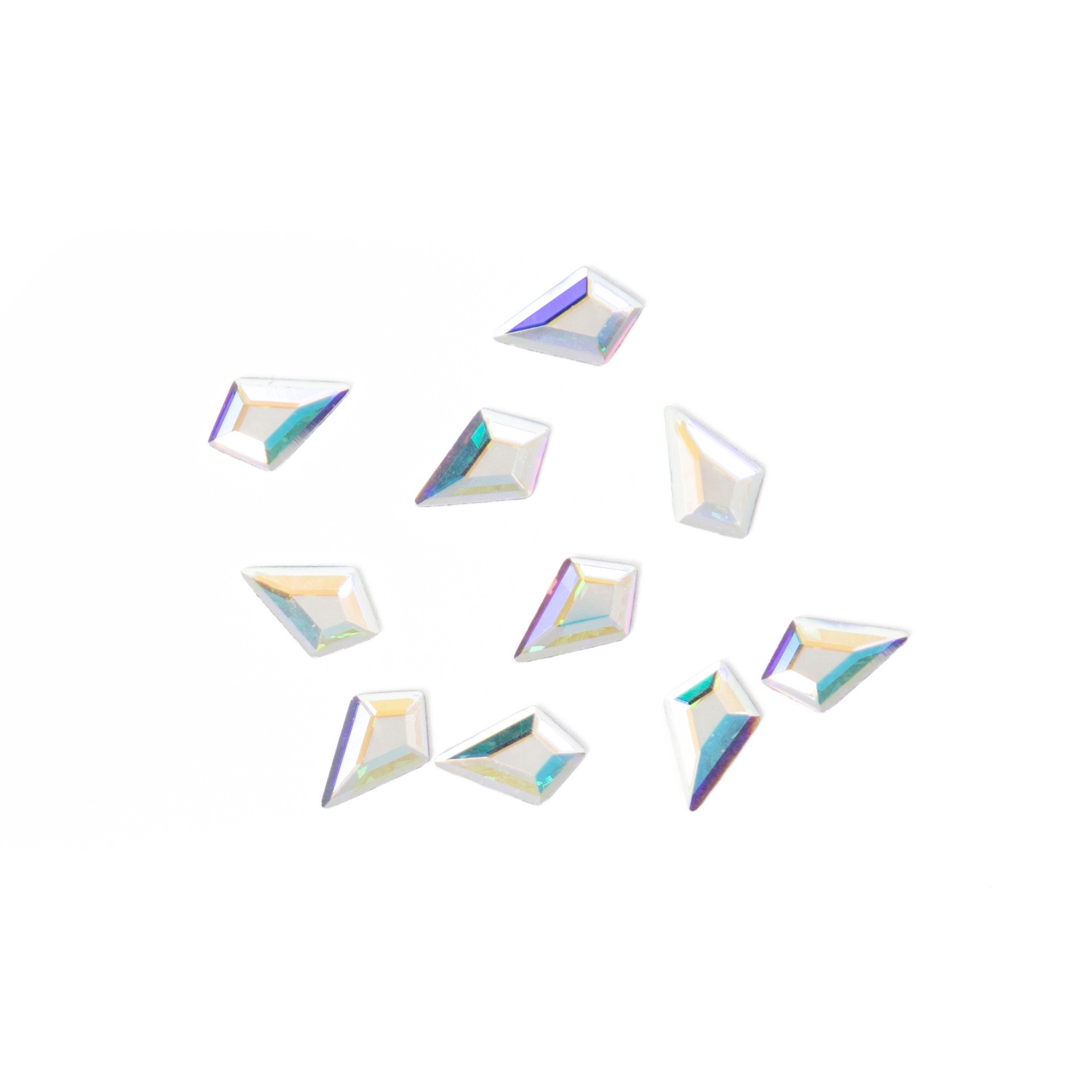 slide 3 of 6, 6.4mm Crystal Ab Kite Glue-On Austrian Crystals By Bead Landing, 10ct., 4 mm