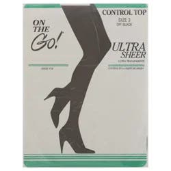 On the Go! Off Black Control Top Sheer Toe Size 3 - 1 ea