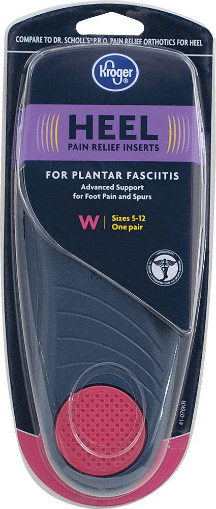 slide 1 of 1, Kroger Women's Heel Pain Relief Inserts, 1 ct