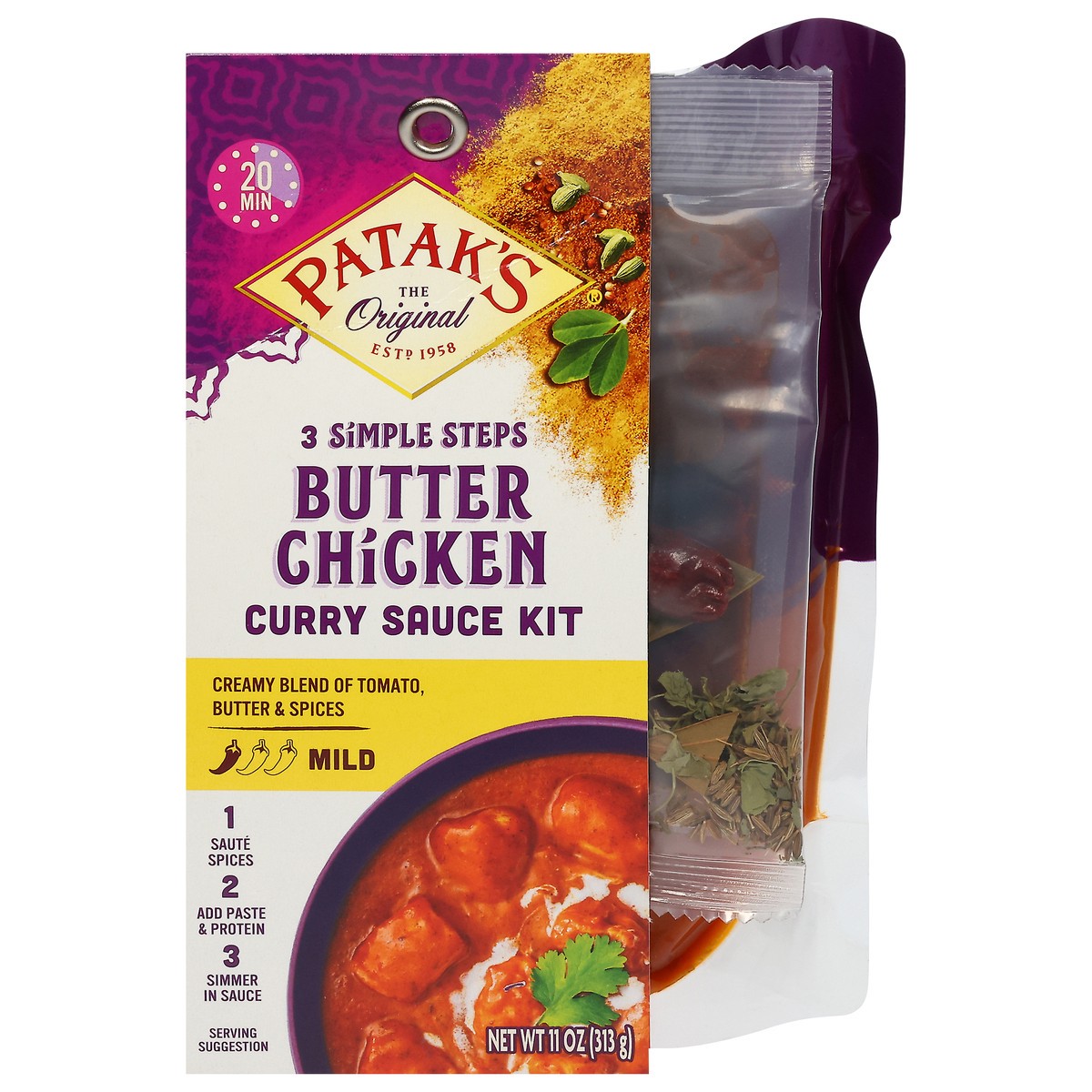 slide 1 of 12, Patak's Mild Butter Chicken Curry Sauce Kit 11 oz, 11 oz