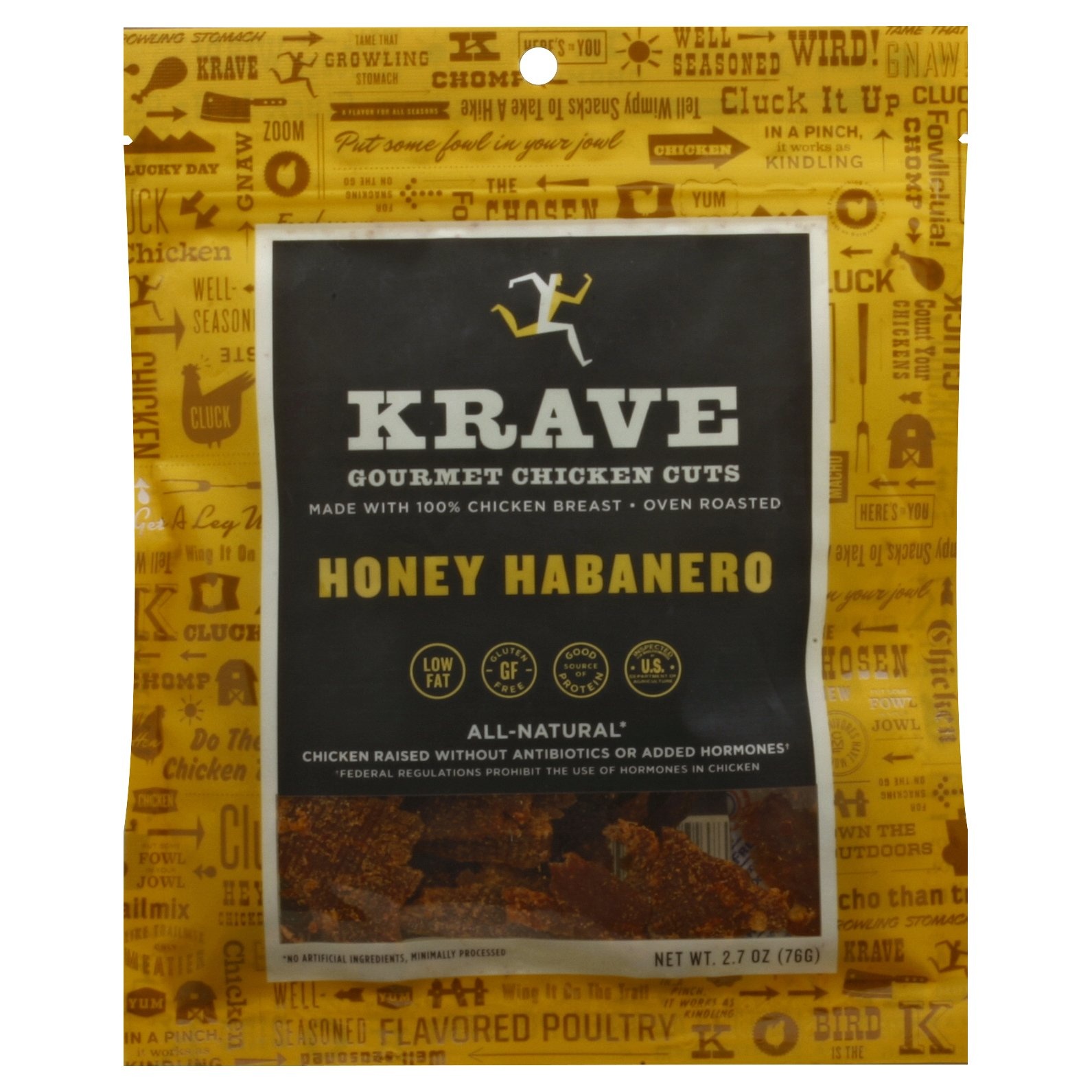 slide 1 of 4, Krave Honey Habanero Chicken Jerky, 2.7 oz