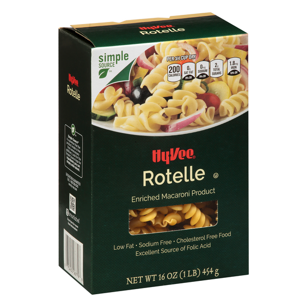 slide 1 of 1, Hy-vee Enriched Macaroni Product, Rotelle, 16 oz