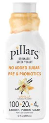 Pillars Greek Yogurt, Drinkable, 0% Fat, Vanilla