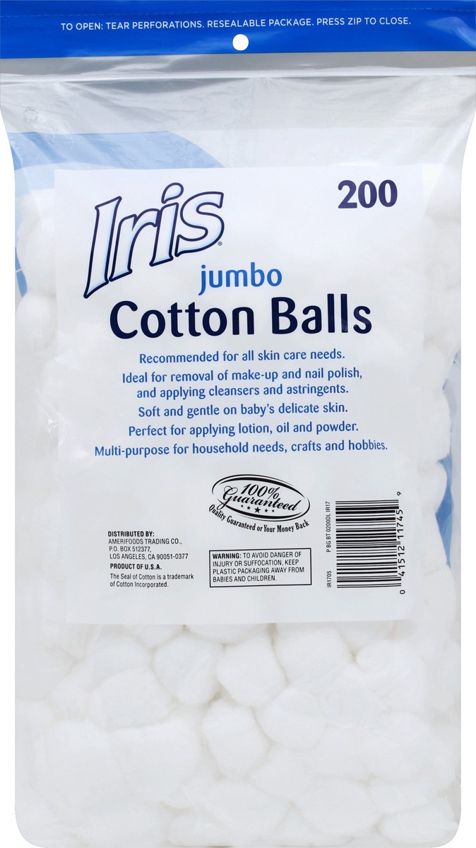 slide 2 of 8, IRIS Cotton Balls 200 ea, 200 ct