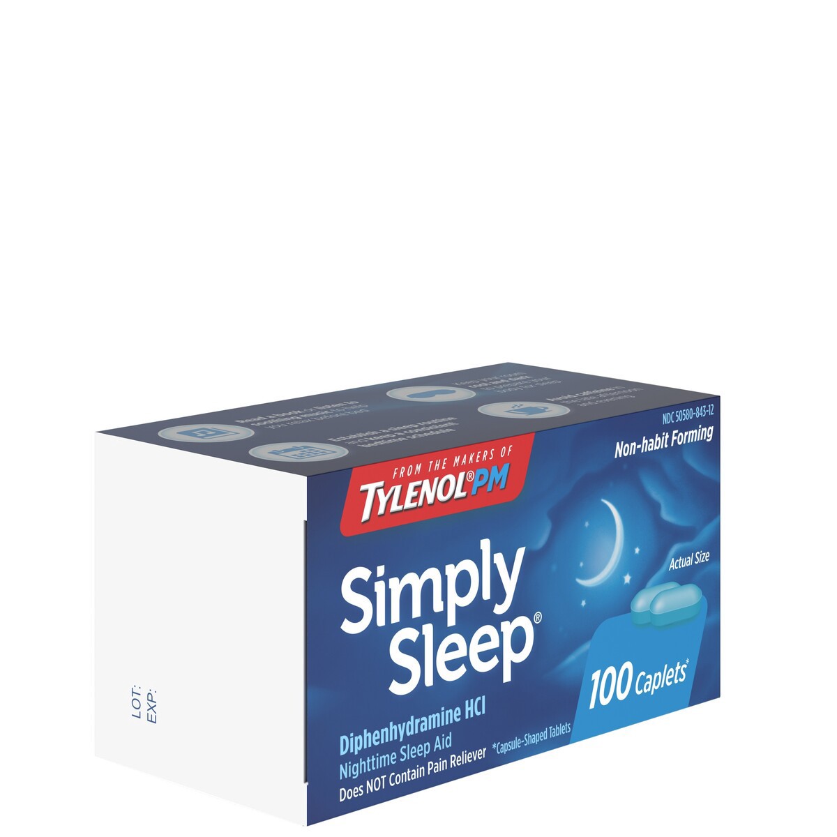 slide 5 of 6, Simply Sleep Nighttime Sleep Aid Caplets, 100 ct