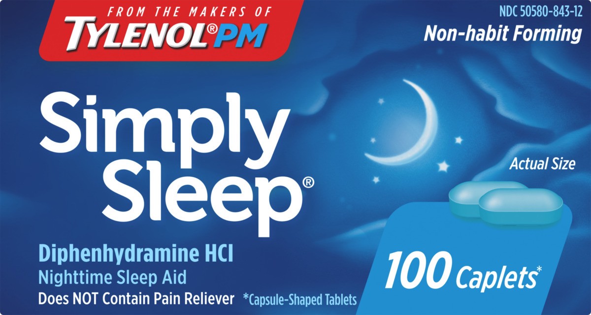 slide 3 of 6, Simply Sleep Nighttime Sleep Aid Caplets, 100 ct