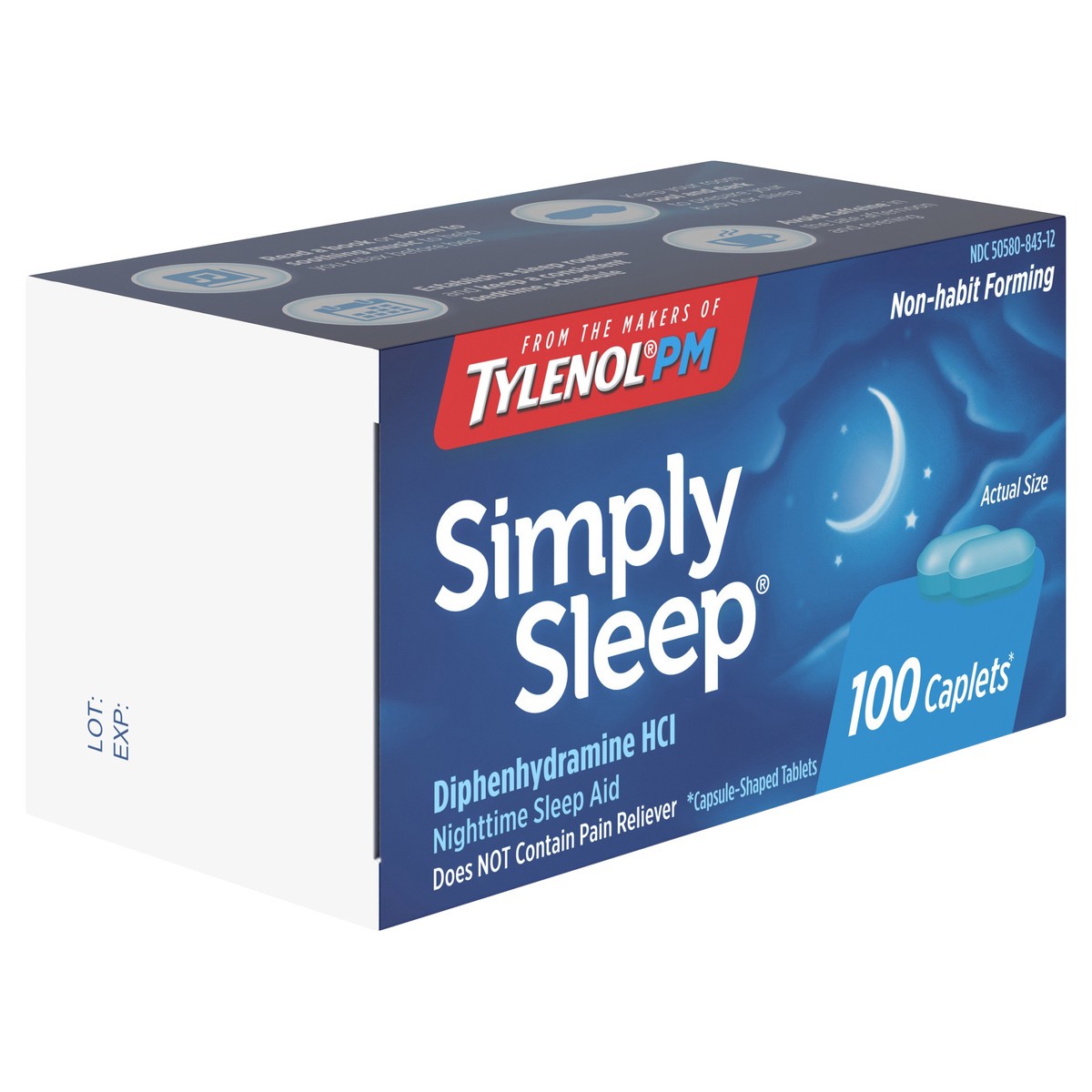 slide 1 of 6, Simply Sleep Nighttime Sleep Aid Caplets, 100 ct