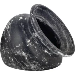 Blue Orange Pottery Medium Welcome Clay Planter - Black