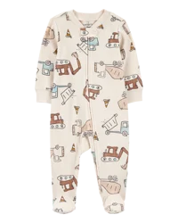 Carter's Baby Construction 2-Way Zip Ribbed Sleep & Play Pajamas - Multi, 6M