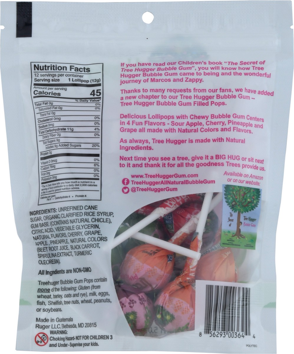 slide 4 of 9, Tree Hugger Assorted Gum Lollipops, 5 oz