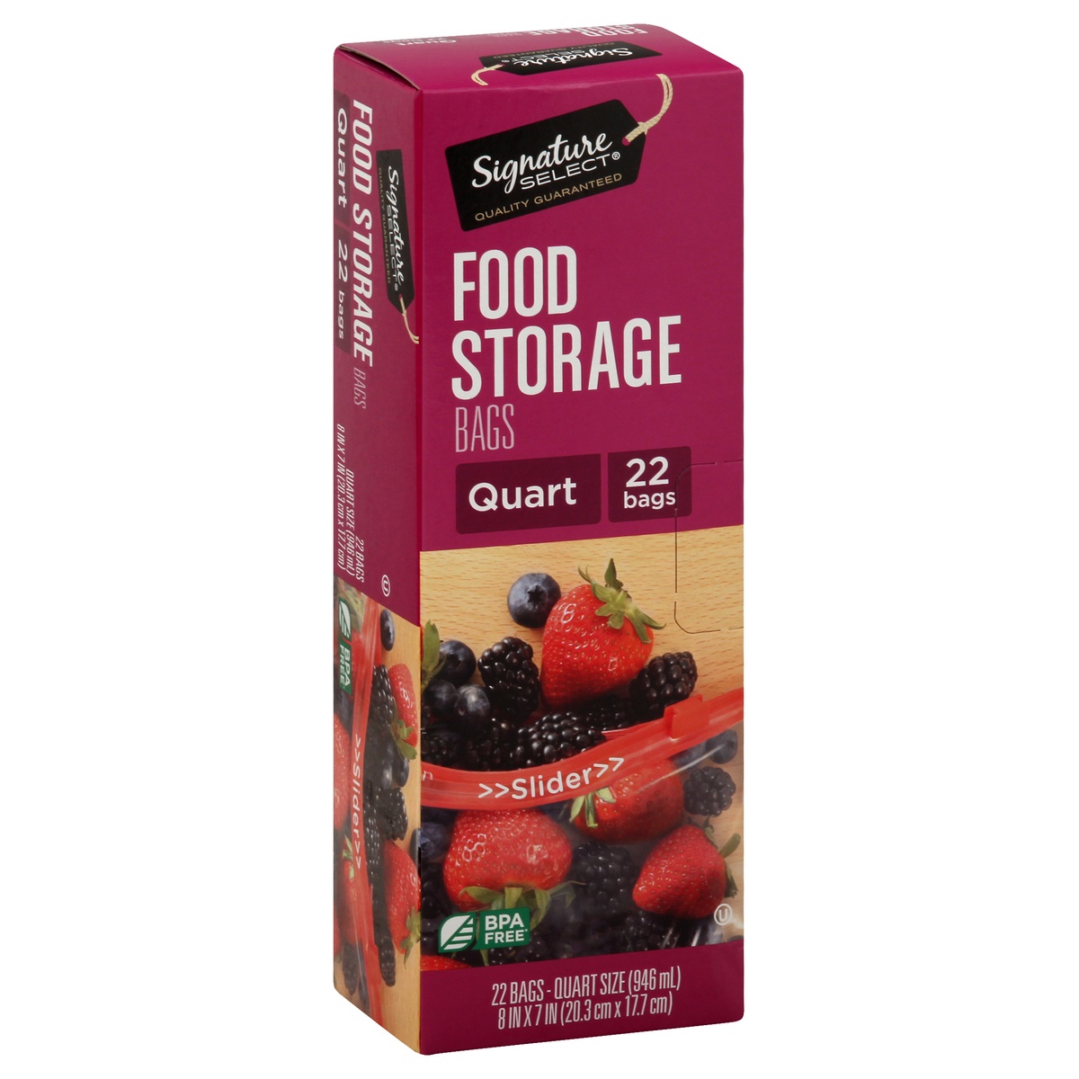 slide 2 of 9, Signature Select Food Storage Bags 22 ea, 