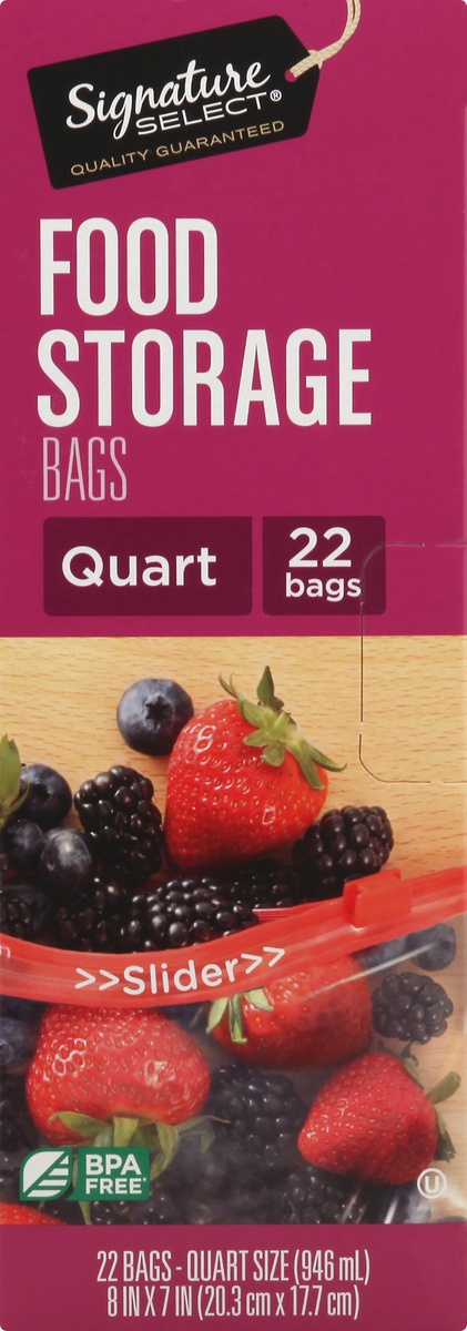 slide 6 of 9, Signature Select Food Storage Bags 22 ea, 