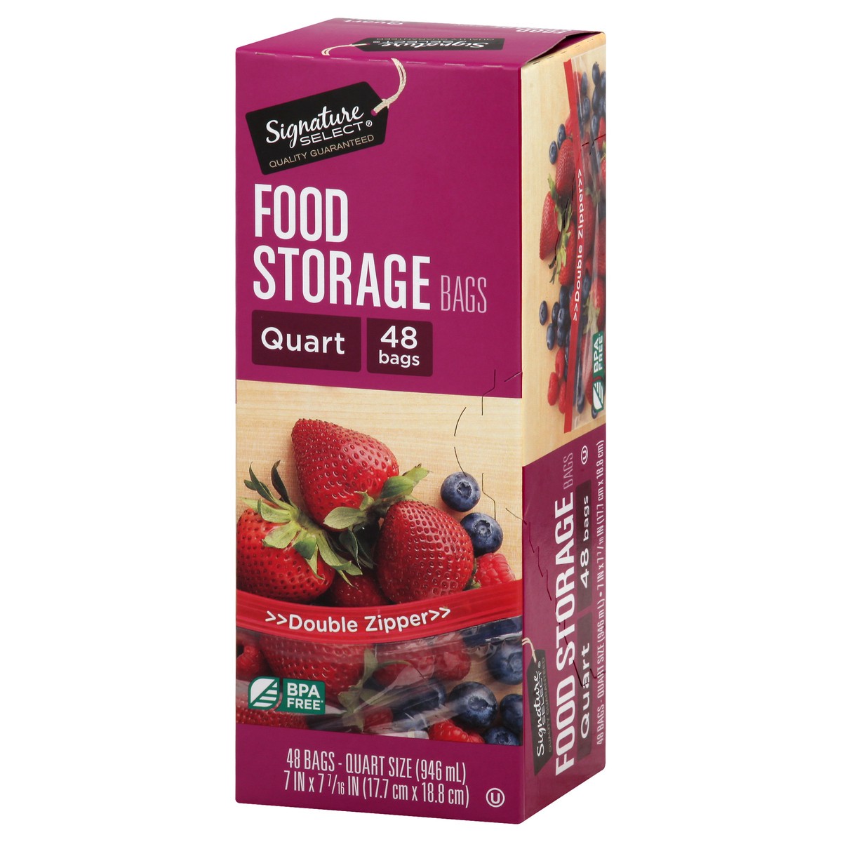 slide 3 of 9, Signature Select Food Storage Bags 48 ea, 