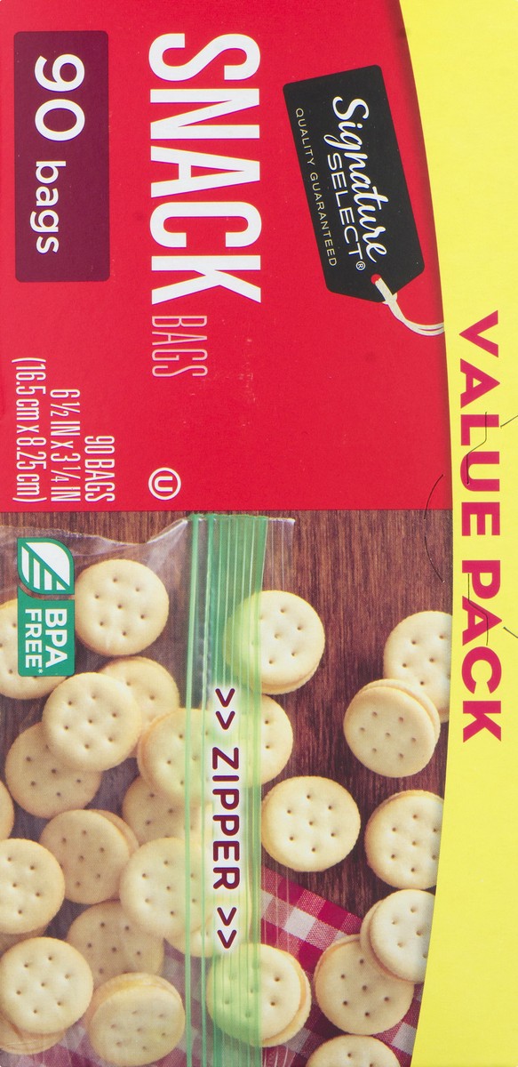 slide 9 of 9, Signature Select Bags Snack Resealable Value Pack, 90 ct