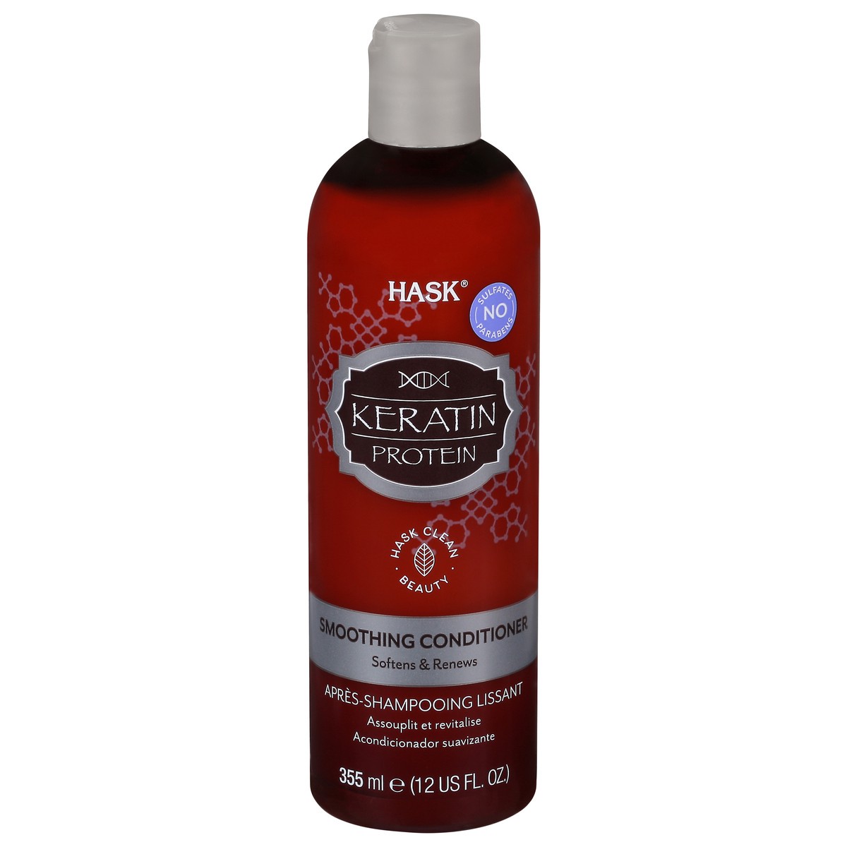 slide 1 of 1, Hask Keratin Protein Smoothing Conditioner, 12 fl oz