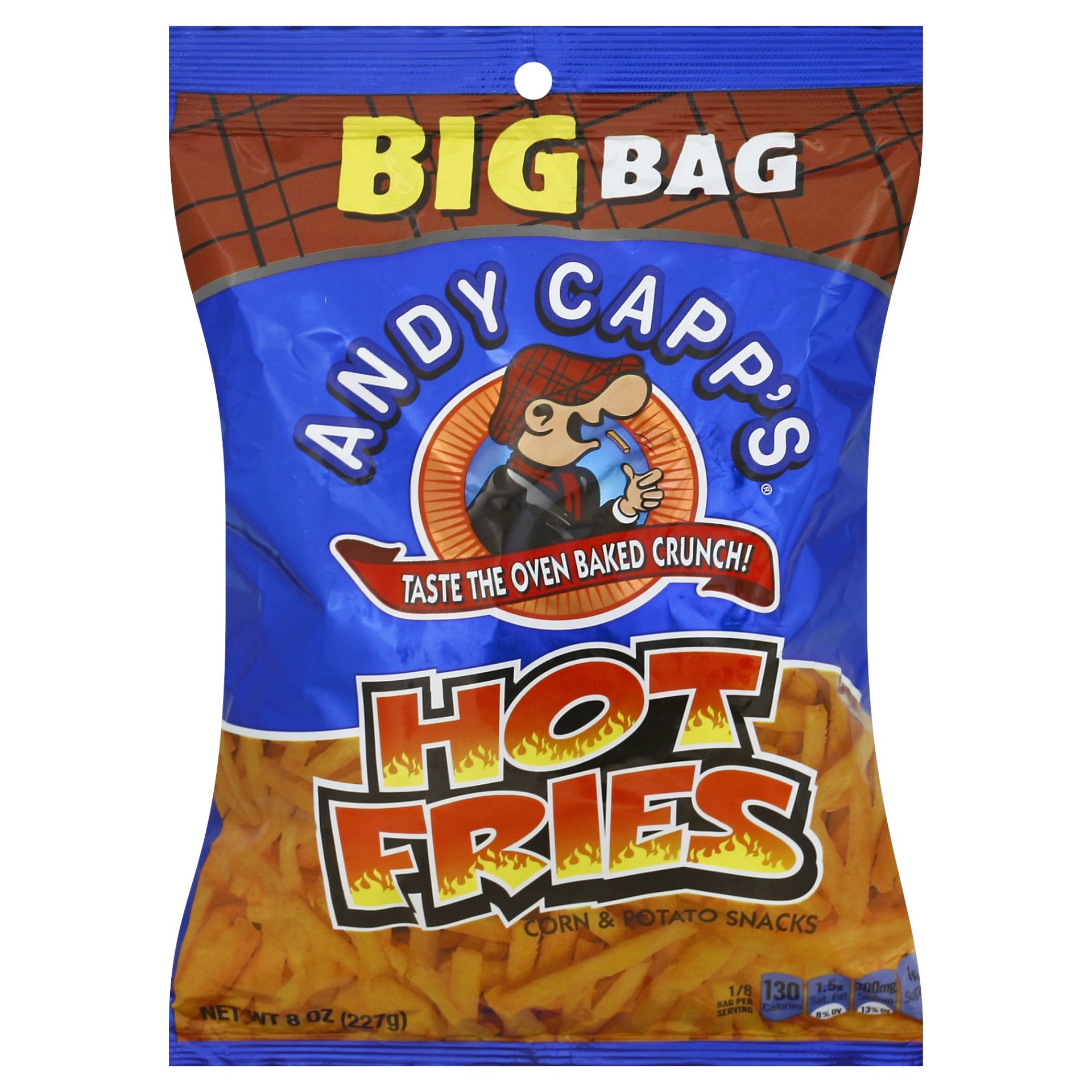 Andy Capp's Hot Fries Corn & Potato Snacks, Big Bag - 8 oz