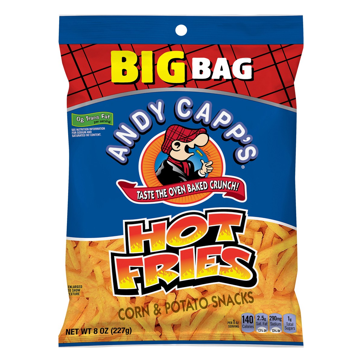 slide 1 of 6, Andy Capp's Big Bag Hot Fries, 8 oz, 8 oz