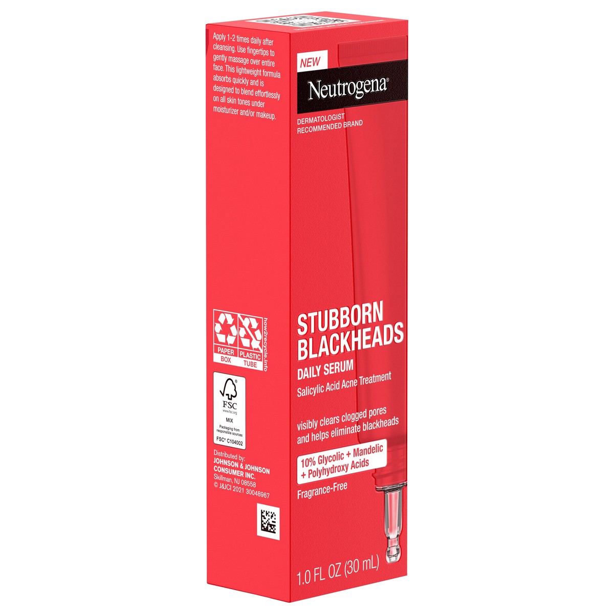 slide 4 of 8, Neutrogena Stubborn Blackheads Daily Acne Facial Serum, 1 fl. oz, 1 oz