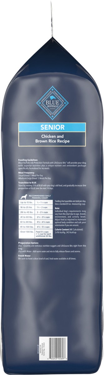slide 10 of 13, Blue Buffalo Life Protection Formula Senior Dry Dog Food, Supports Joint Health and Mobility, Made with Natural Ingredients, Chicken & Brown Rice Recipe, 34-lb Bag, 34 lb