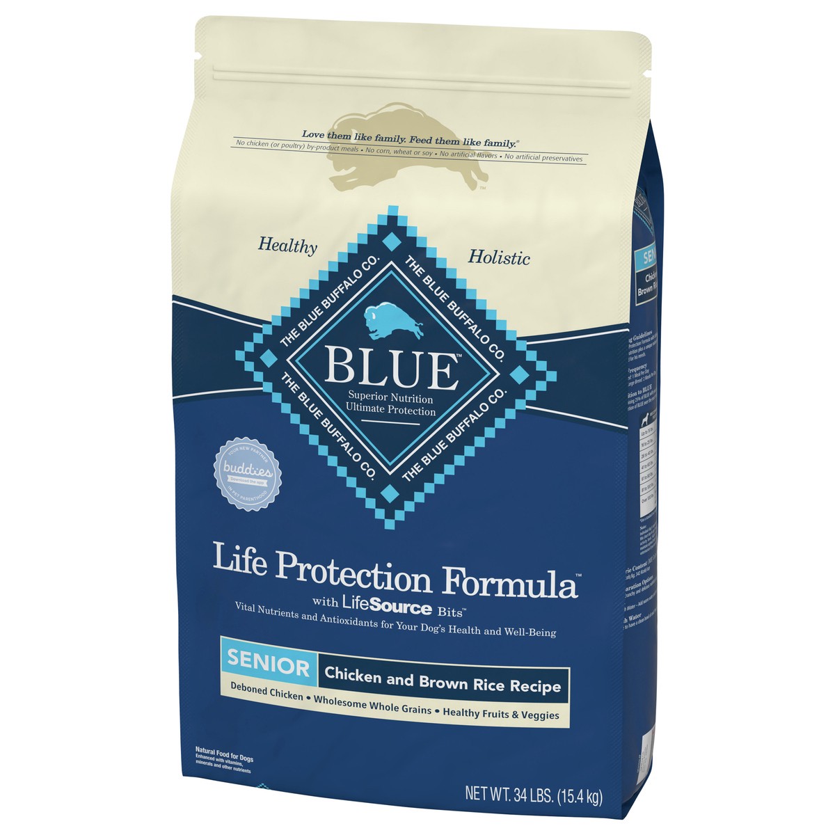 slide 2 of 13, Blue Buffalo Life Protection Formula Senior Dry Dog Food, Supports Joint Health and Mobility, Made with Natural Ingredients, Chicken & Brown Rice Recipe, 34-lb Bag, 34 lb