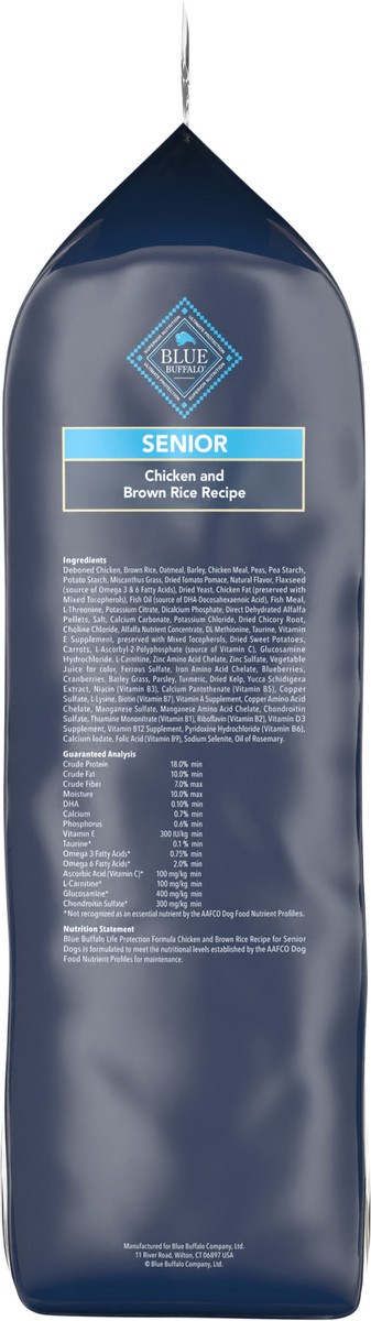 slide 9 of 13, Blue Buffalo Life Protection Formula Senior Dry Dog Food, Supports Joint Health and Mobility, Made with Natural Ingredients, Chicken & Brown Rice Recipe, 34-lb Bag, 34 lb